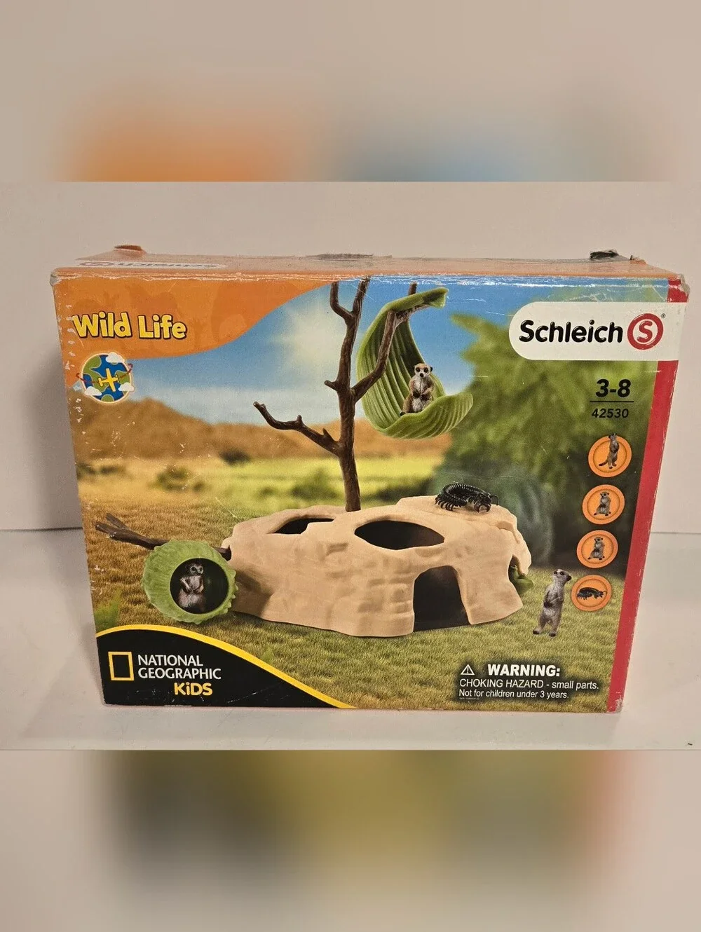 Schleich Wild Life Meerkat Hangout / Meerkat Meeting Playset #42530 10 Pc Set